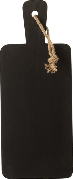 J-Line Lora Rubber snijplank - hout - zwart - medium - woonaccessoires