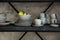 J-Line Louise bord - keramiek - bruin - medium - 6 stuks - woonaccessoires