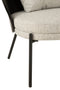 J-Line loungestoel lone - hout/metaal - zwart/grijs