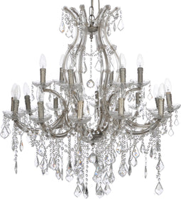 J-Line Luchter 2Niveaus 12+6 Lampen Hangend Glas