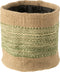 J-Line mand Rond + Band - jute - naturel/groen - large - 2 stuks