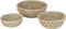 J-Line mand Rond - jute - naturel/wit - 3 stuks