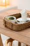 J-Line manddienbladen - jute/waterhyacint - naturel - 2 stuks