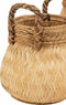 J-Line manden + handvat Bol - bamboe/touw - naturel - small - 3 stuks
