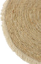 J-Line mat Kwastjesband - vloerkleed - bamboe - beige/wit