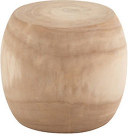 J-Line Mini Krukje Rond Paulownia Hout White Wash