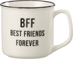 J-Line mok Bericht Best Moment - porselein - wit/zwart