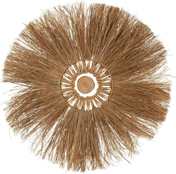 J-Line muuranger Rond Gedroogde - wanddecoratie - gras - naturel