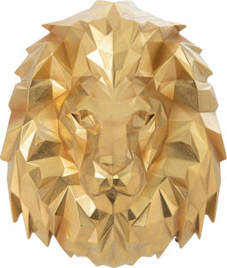 J-Line Muurdeco Leeuw Origami Resine Goud