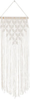 J-Line muurdecoratie Macrame Lang - katoen - wit