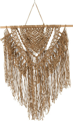 J-Line muurhanger Macrame - jute - naturel - large