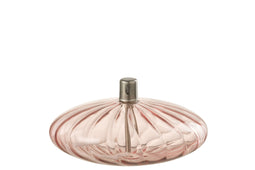 J-Line olielamp Ribbels Laag - glas - roze