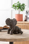 J-Line Olifant Liggend decoratie - beeld & figuren - polyresin - donkerbruin - woonaccessoires