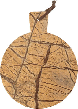 J-Line Oni Rond Marmer snijplank - steen - oker - woonaccessoires
