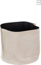 J-Line opbergmand Rond Laag - leder/textiel - beige