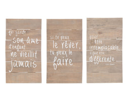 J-Line Panelen Positief Droom Hout Naturel Assortiment Van 3