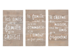 J-Line Panelen Positief Vrienden Hout Naturel Assortiment Van 3