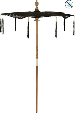 J-Line parasol Kwast - katoen - hout - zwart - large