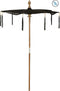 J-Line parasol Kwast - katoen - hout - zwart - large