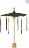 J-Line parasol Kwast + Voet - katoen - hout - zwart - small