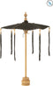 J-Line parasol Kwast + Voet - katoen - hout - zwart - small