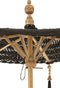 J-Line parasol Kwast + Voet - katoen - hout - zwart - small