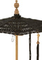 J-Line parasol Kwast + Voet - katoen - hout - zwart - small