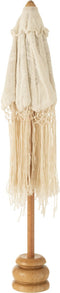 J-Line parasol Lang Franjes - hout - wit