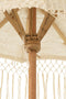 J-Line parasol Lang Franjes - hout - wit