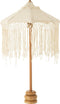 J-Line parasol Lang Franjes - hout - wit