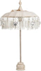 J-Line parasol + voet + kwast - katoen/hout - creme/zilver - small