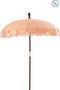J-Line parasol + voet Kwastjes/Schelpen - hout - beige/donkerbruin - large