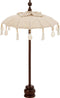 J-Line parasol + voet Kwastjes/Schelpen - hout - beige/donkerbruin - small
