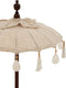 J-Line parasol + voet Kwastjes/Schelpen - hout - beige/donkerbruin - small