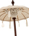 J-Line parasol + voet Kwastjes/Schelpen - hout - beige/donkerbruin - small