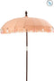 J-Line parasol + voet Kwastjes/Schelpen - hout - beige/donkerbruin - large