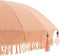 J-Line parasol + Voet Kwastjes/Schelpen - hout - zalm/donkerbruin - small