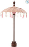 J-Line parasol + Voet Kwastjes/Schelpen - hout - zalm/donkerbruin - small
