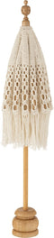 J-Line parasol + voet Macrame - katoen - wit - small