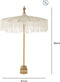 J-Line parasol + voet Macrame - katoen - wit - small