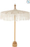 J-Line parasol + voet Macrame - katoen - wit - small