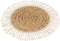 J-Line placemat Rond Franje - jute - naturel/wit - 6 stuks