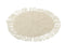 J-Line placemat rond geweven + franjes - polyester - beige