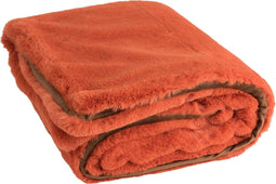 J-Line Plaid Cutie - Fleece Deken – Polyester – 180x130 cm – Oranje