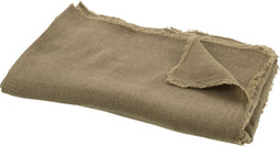 J-Line Plaid effen - katoen - olijfgroen - 200 x 150 cm - woonaccessoires