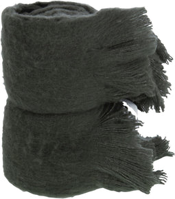 J-Line Plaid franje - polyester - anthracite - 180 x 130 cm - woonaccessoires