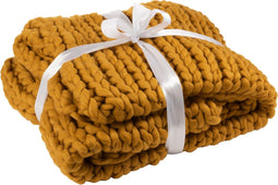 J-Line Plaid Gebreid Acryl Oker