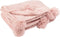 J-Line Plaid Pompom - fleece deken - polyester - babyroze - 170 x 130 cm - woonaccessoires