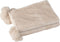 J-Line Plaid Pompom - fleece deken - polyester - licht beige - 170 x 130 cm - woonaccessoires