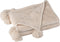 J-Line Plaid Pompom - fleece deken - polyester - licht beige - 170 x 130 cm - woonaccessoires